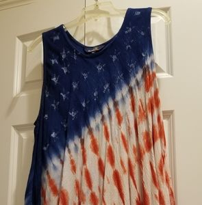Red, White & Blue flowy top